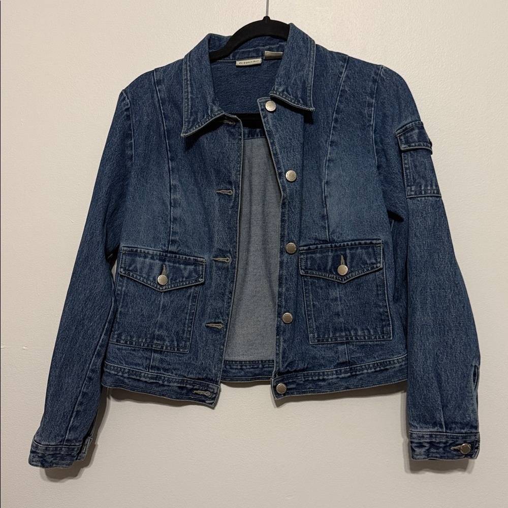 St. John's Bay Cotton Dark Blue Jean Jacket - Picture 4 of 9